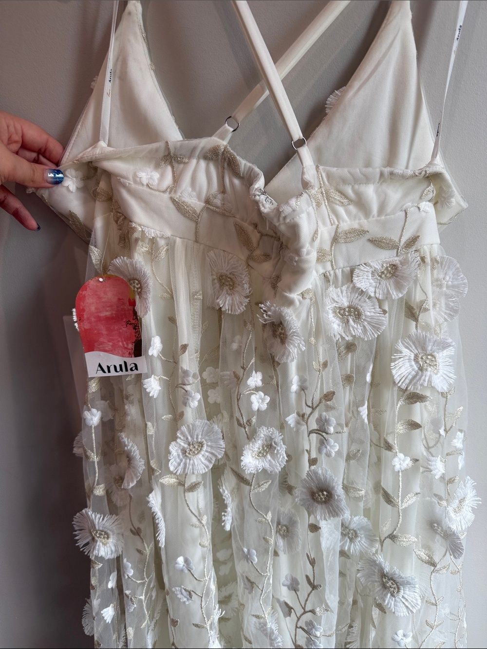 ARULA Ivory Floral Embroidered Maxi Dress - Picture 5 of 14